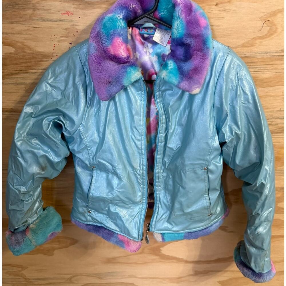 VTG‎ Lisa Frank 7/8 Girls Colorful Jacket Y2K Nostalgic Rainbowcore